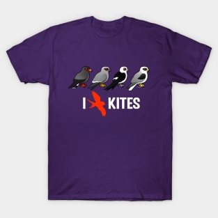 Cute I Heart Kites Cartoon Birds T-Shirt